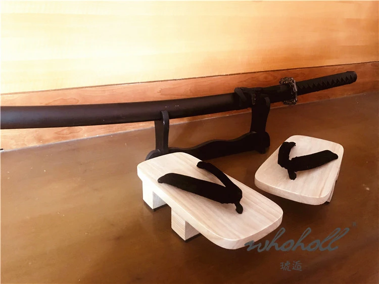 WHOHOLL Geta Summer Clogs Men's Women's Slippers Two-tooth Japanese Geta Wooden Flip-flops Cosplay Shoes Slippers Sandals