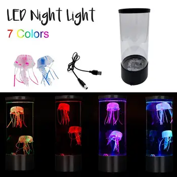 

LED Night Light Fantasy Bedside USB Charging Hypnotic Jellyfish Color Changing