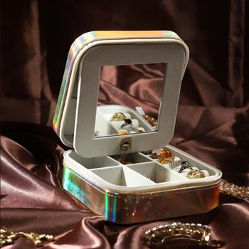 

Large Capacity High-end Jewelry Storage Box Portable Travel Leather Jewelry Storage Box Cosmetic Earrings Ring Necklace Box
