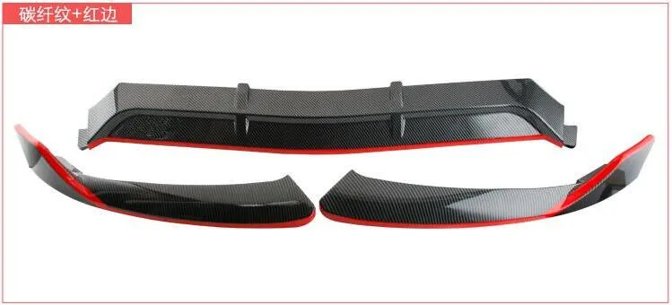 ABS CARBON FIBER RED ABS углеродное волокно Передние Губы разветвители бампер фартуки чашки закрылки спойлер для BENZ CLA класс W117 C117 CLA45 - Цвет: ABS CARBON FIBER RED