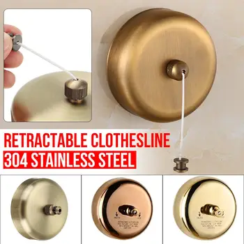 

Portable Stainless Steel Retractable Clothesline Indoor Outdoor Laundry Hanger Clothes Dryer Organiser Clothes Drying Rack Rope