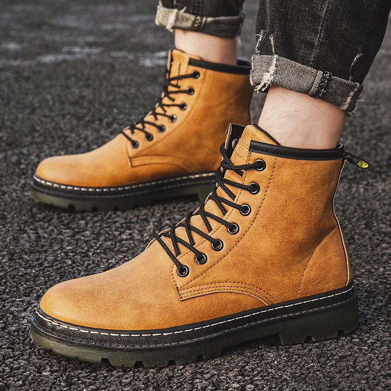 Модные зимние мужские ботинки из хлопка Повседневные Bota Coturnos Masculino Мужские