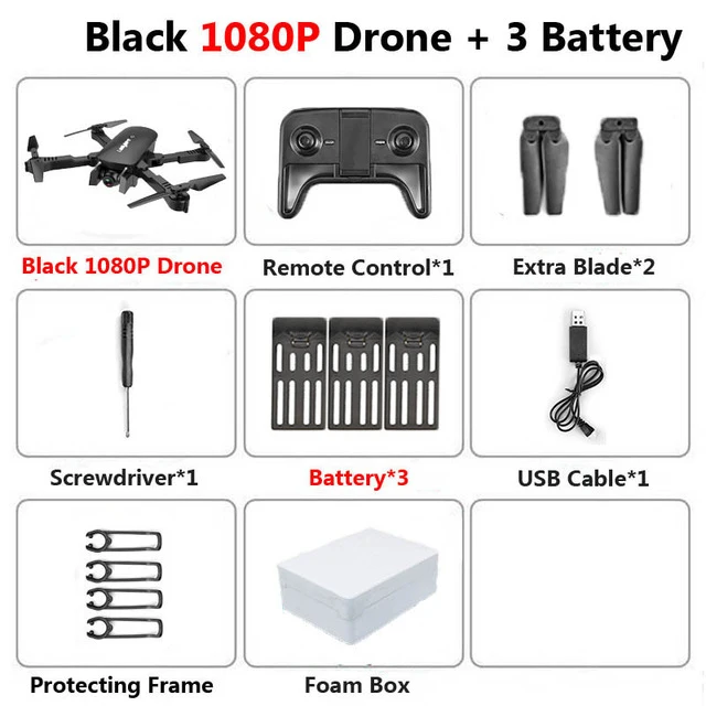 FPV RC Drone 4K камера оптический поток селфи Дрон складной wi-fi-квадрокоптер Вертолет VS VISUO XS816 SG106 SG700 X12 как Рождество - Цвет: 1080P 3BAT foam box