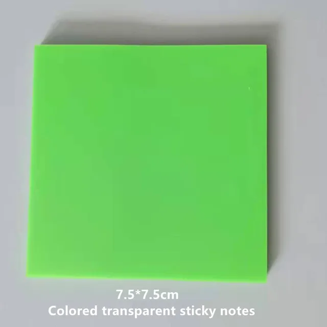 50Page Transparent Sticky Notes Student Waterproof Message Memo Pad Creative Stationery Office School Supplies Color Notebook 11Grass green