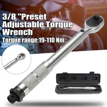 

Drillpro 3/8inch Preset Adjustable Torque Wrench Molybdenum Steel Polished Chrome Hand Tool