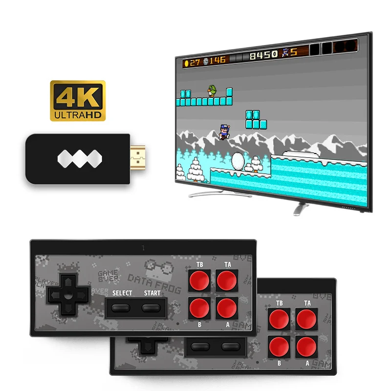 Данных лягушка USB беспроводной портативный ТВ Видео игровая консоль встроенный в 568 Классическая игра 8 бит мини видео консоль Поддержка HDMI выход
