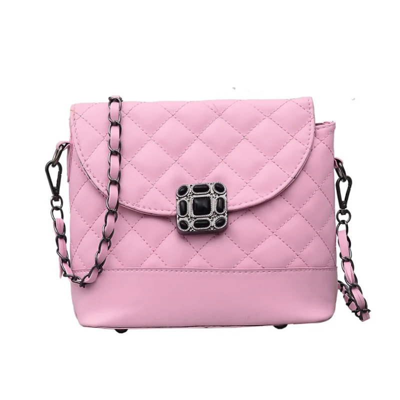 

2019 Spring And Summer New Style Korean-style WOMEN'S Fashion Handbag Insl Bag with Chain Rhombus Spiraea Versatile GIRL'S Cross