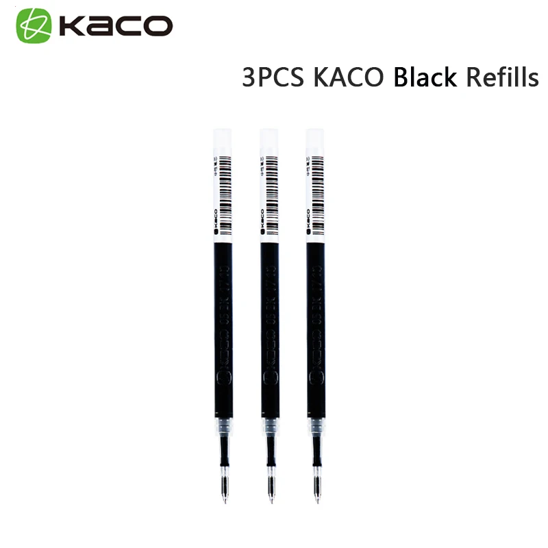 3PC Black KACO Refil Xiao mi KACO, роллер, mi, ручка для подписи, гелевые чернила, гладкие, для письма, долговечный, для подписи, черный, заправка, 1 шт., розничная, 0,5 мм/3 шт., KACO Refil - Цвет: 3PC Black KACO Refil