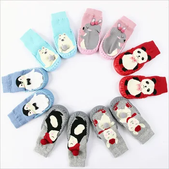

0-24 Months Anti-silp Prewalker Booties Terry Hosiery Knitting Cartoon Fleece Snow Boots For Baby Girl Boy Baby Shoes
