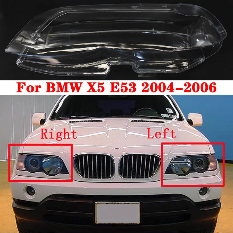 

Car Waterproof Headlamp Headlight Lamp cover For BMW X5 E53 2004 2005 2006 Lampshade Bright Lamp Shade Shell Cap