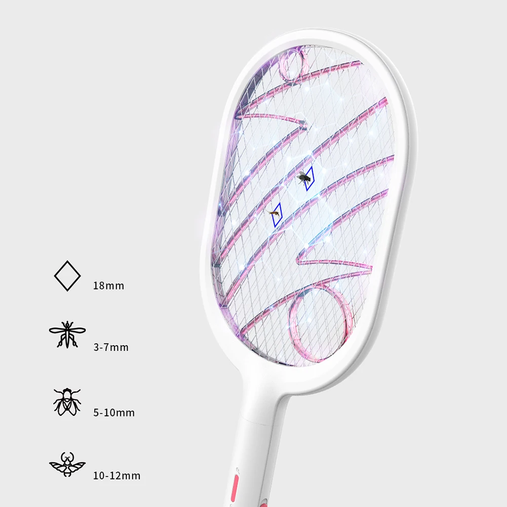 Electric Mosquito Swatter 2 Modes 1200mAh USB Rechargeable Home Fly Bug Zapper Racket Inserts Killer Pest Control Products