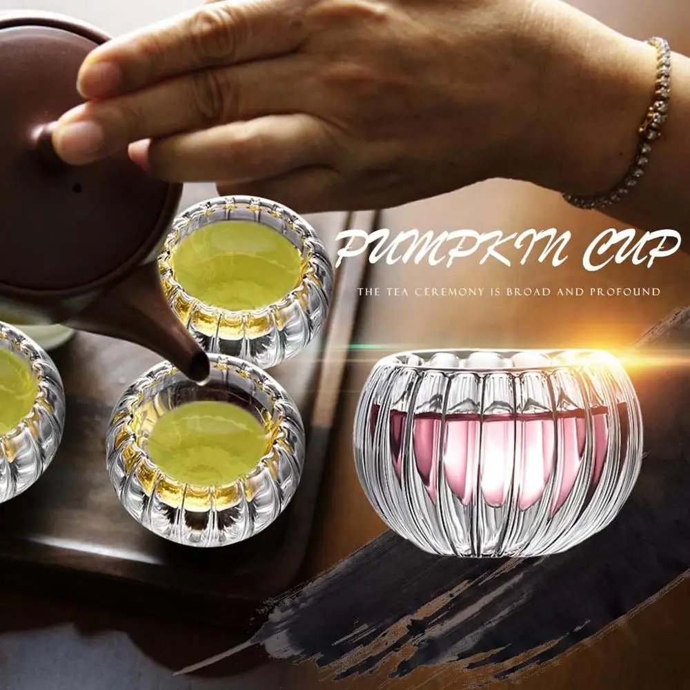 10 стеклянная чашка тыквы двухслойная прозрачная с изображение молока двойная