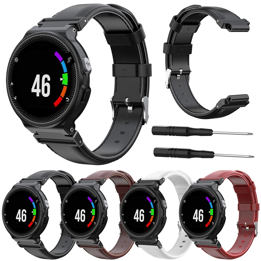 Сменный ремешок для часов Garmin Forerunner 220 230 235 620 630 735 браслет из натуральной кожи