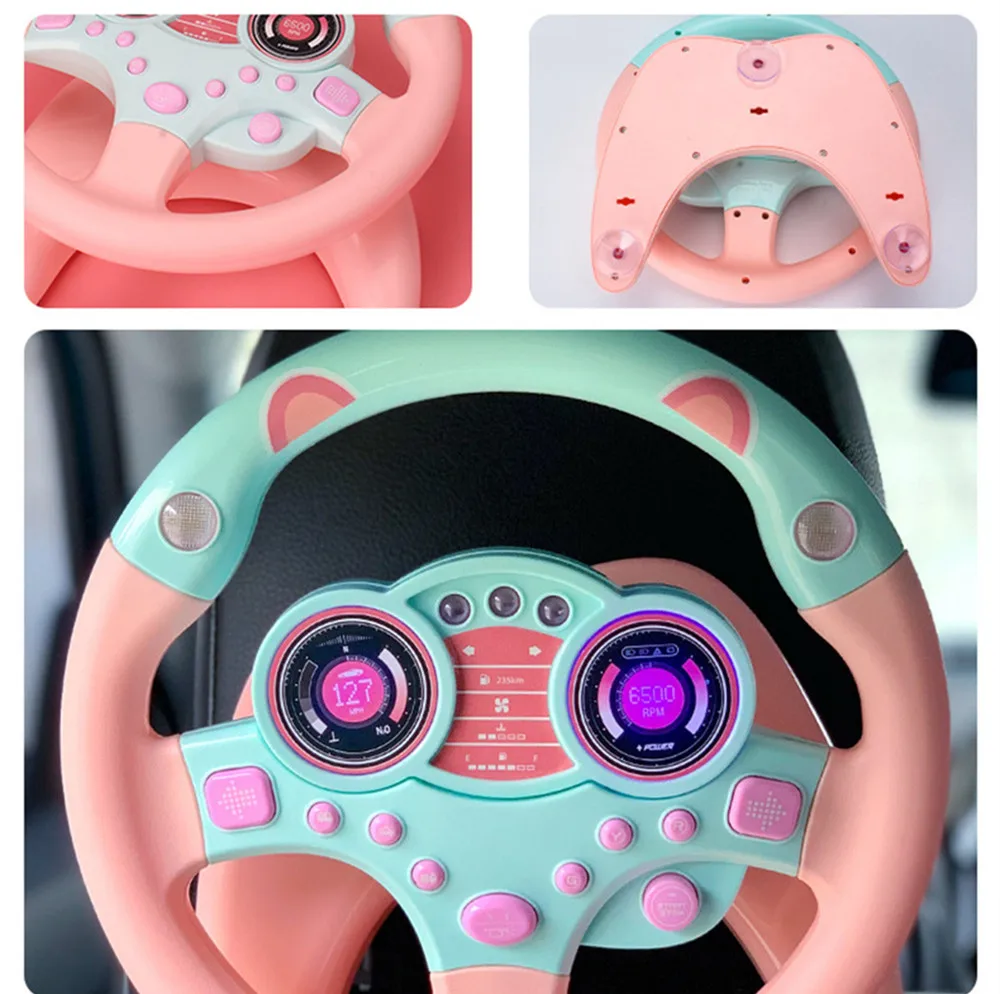 Simulation Small Steering Wheel Driver Sound Light Battery Operated Electonic Educational Toys Kids Pretend Toy#2676 - Цвет: Белый