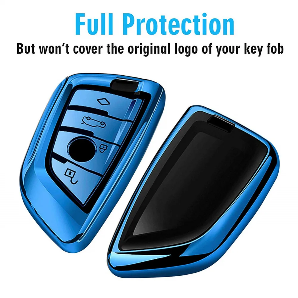 Rush Sale! For BMW Key fob Cover, Key Fob Case for BMW 2 5 6 7 Series X1 X2 X3 X5 X6 Premium Soft TPU Anti-dust Full Protection