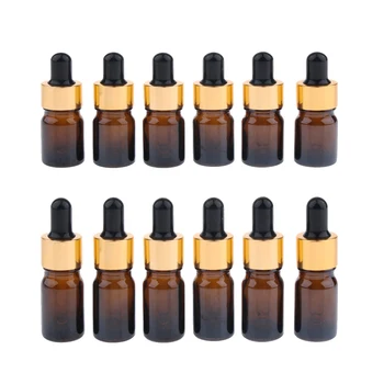 

Pack of 12pcs, Portable Empty Glass Dropper Bottles for Essential Oils, Colognes & Perfumes with Eye Droppers
