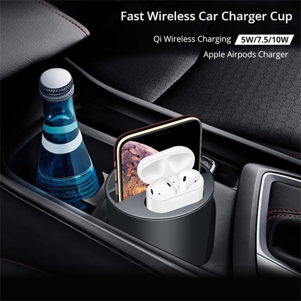 H30 Car Wireless Charger 3 in 1 For IPhone 11 10W Wireless Charger Cup with USB for iPhone 11/Pro/Pro Max for Airpods