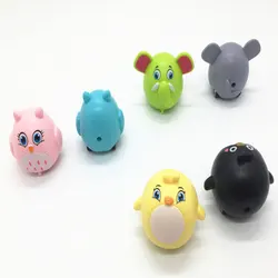 6 piezas lindo reloj de dibujos animados tirar hacia atrás juguete deslizante inercial para niños modelo de coche de animales juguetes para niños cumpleaños regalo de Navidad