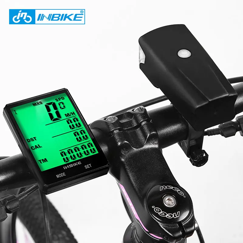 INBIKE 2.8 ''большой Экран велосипедов компьютер Беспроводной велокомпьютер непромокаемые Спидометр пробега Велоспорт измеримым секундомер