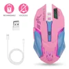 Rechargeable 2.4G Wireless Silent Mouse Pink Luminous DVA Computer Gaming Mouse 2400DPI for PC Notebook Computers DOTA, LOL ► Photo 1/6