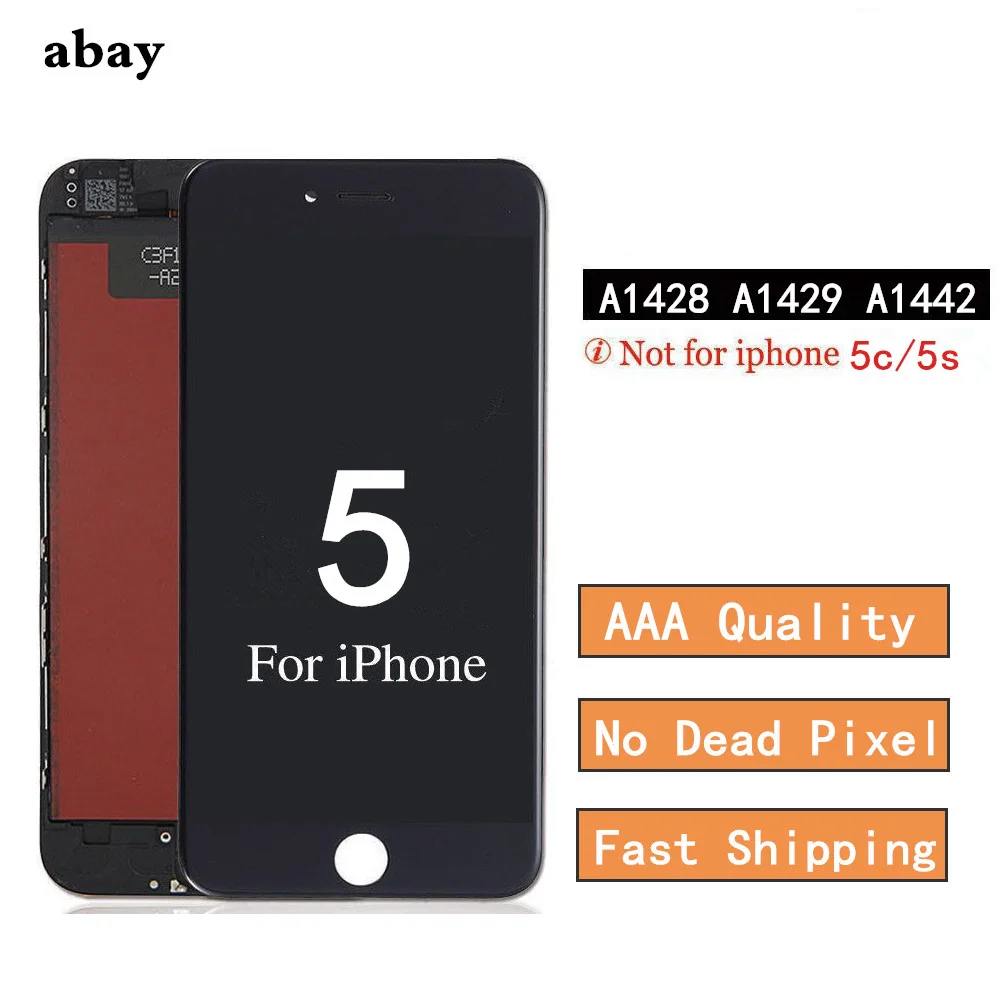 Скидка AAA качественный экран для iPhone 5 5G A1428 A1429 A1442 ЖК дисплей сенсорный экран в сборе с дигитайзером для Apple 5 5G