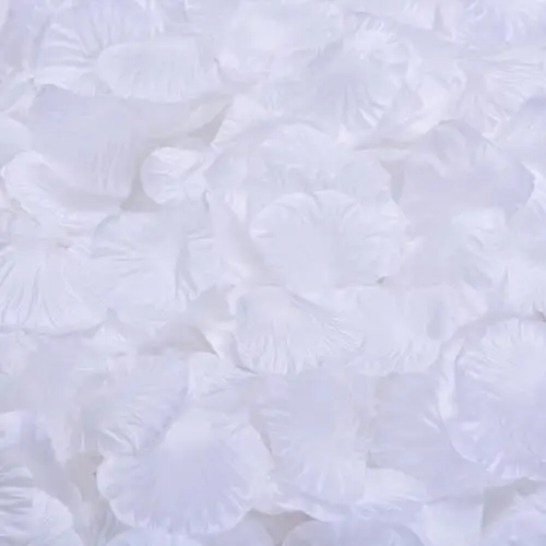 1000 шт Искусственные лепестки цветов ткань с пайетками розы Конфетти в форме лепестков Романтические Свадебные вечеринки свадебные сцены декоративные украшения для кровати - Цвет: Белый