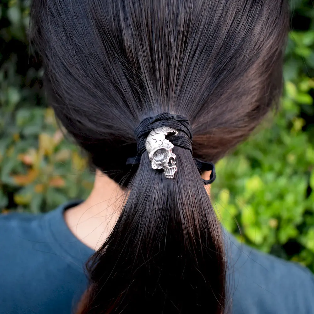 

12pcs Broken Damaged Half Face Skull elastic hair band Hair accessories women christmas gift
