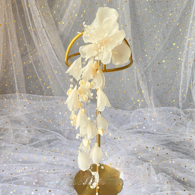 Yarn Hair Wig Hair clip Wedding Ponytail Women Crepe Hair Decoration