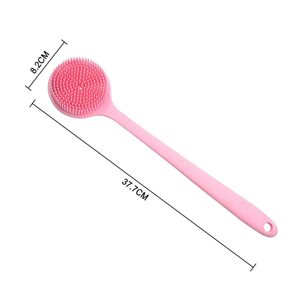 Silicone world Bath Brush Back Body Bath Shower Scrubber Brushes Long Handle Exfoliating Skin Massage Brush Silicone Scrubber 3