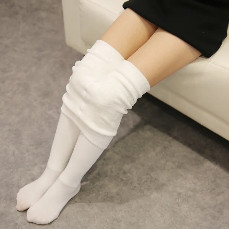 

Autumn & Winter White for Children Dance Pantyhose Brushed And Thick Patyhose Girls Flesh Color Leggings koala rong One -Piece T