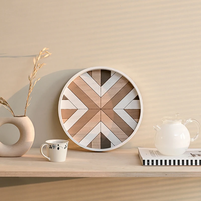 

Nordic Style Solid Wood Storage Tray Cosmetic Organizer Tea Coaster Fruits Desserts Plate Bread Pallet Kitchen Home Decorations
