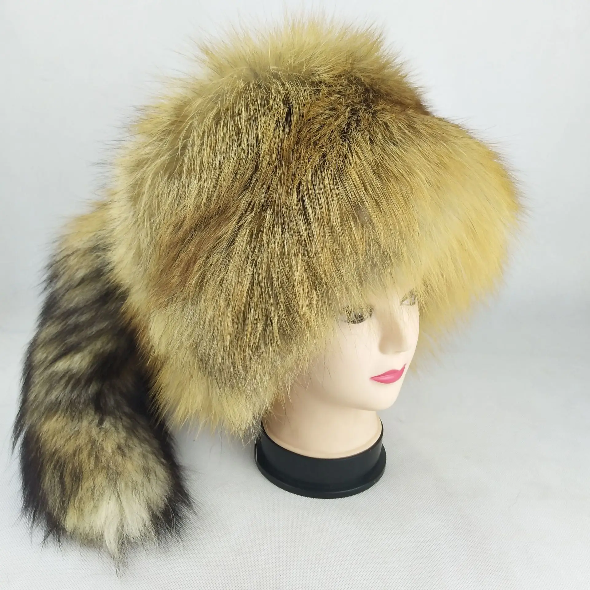 Зимняя женская шапка Lei Feng, кожа, мех лисы, хвост, уши, шапка для женщин, натуральный Лисий мех, шапка для женщин, зимняя шапка, теплая шерстяная шапка