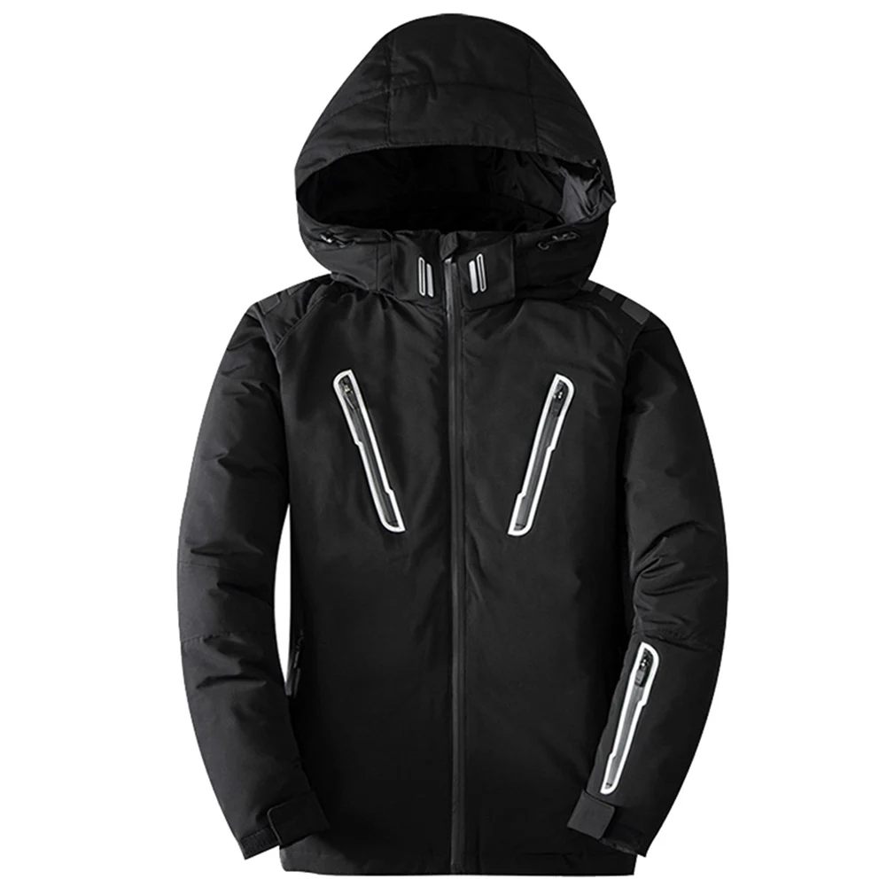 

HOT Men Hooded Down Jackets Water Resistant Breathable Windproof Thickened Winter Outdoor Outcoat HV99
