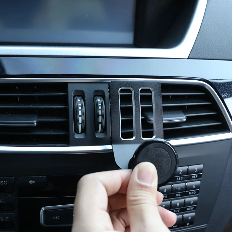 

For Mercedes Benz W204 C Class 2008-13 Aluminum alloy Car Air Vent Mobile Phone Holder Magnetic Car Phone Holder Car Accessories