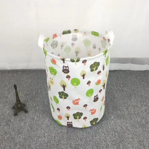 Animal Forest M Большая складная корзина для белья с ручкой, хлопок, лен, плед, с принтом, корзина для белья, корзина для грязной одежды, органайзер, wasmand - Цвет: Animal Forest M
