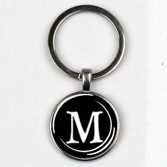 XKHLHJ 26 English alphabet keychain name first letter ABCD pendant  key chain car wallet handbag men and women jewelry gift 13
