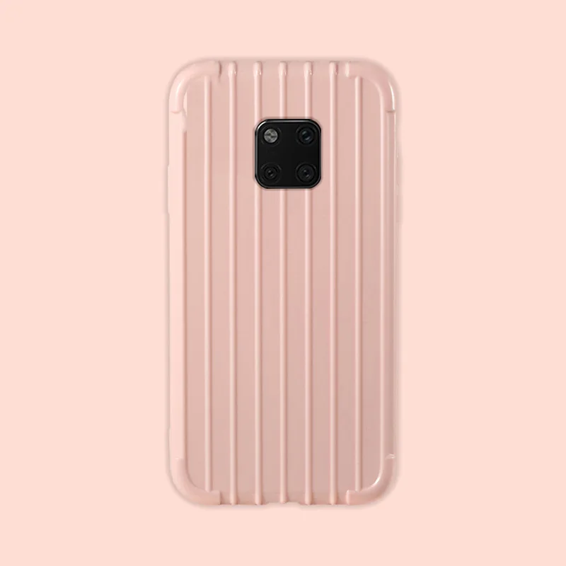 Pink Роскошный багажный чехол для huawei mate 20 pro, Модный милый чехол для костюма, чехол для багажника из ТПУ, силиконовая задняя крышка для huawei mate 20 pro Coque - Цвет: Pink