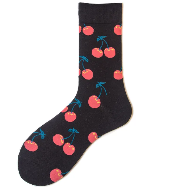 Unisex Fashion Art Men Sock 3D Print Fruit Happy Socks Avocado Apple Cherry Crew Men Funny Meias Cotton Harajuku Soft Socks 19