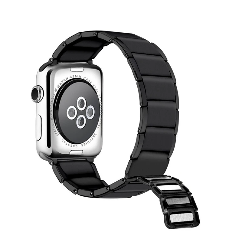 Ремешок для Apple Watch Band Apple Watch 4 3 2 1 Iwatch Band 42 мм 44 мм мужской браслет аксессуары для часов из нержавеющей стали
