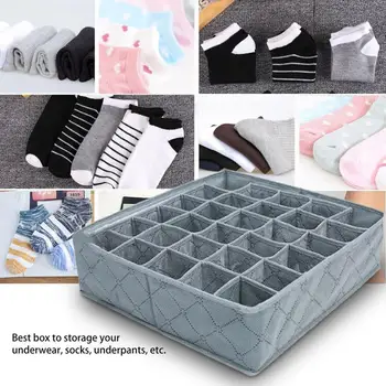 

Durable 11L 30 Cell Foldable Bamboo Charcoal Underwear Socks Drawer Organizer Storage Box Polypropylene Non-woven Seperate Box