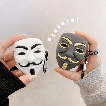 

Protective Cute Silicone for Airpods Case Pro for Airpod Case Earphone Cover for Apple Buletooth Cases 3D V for Vendetta Mask
