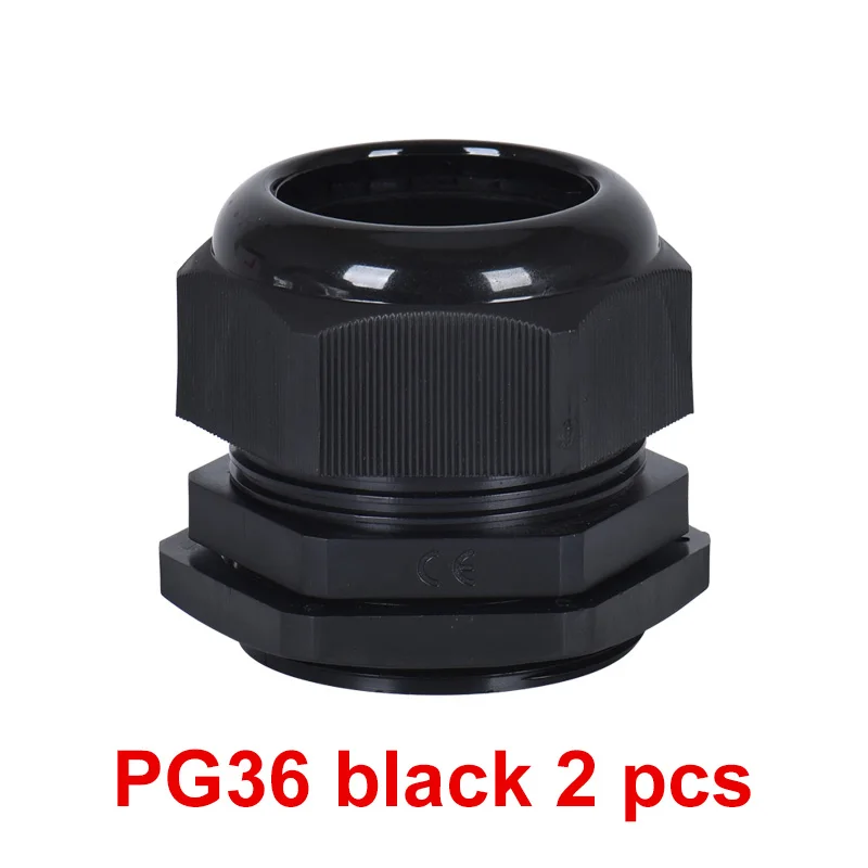 PG36 black 2 pcs Нейлоновый пластиковый провод и кабель Водонепроницаемый шарнир PG29-PG63 головка грамм, фиксированное уплотнение - Цвет: PG36 black 2 pcs