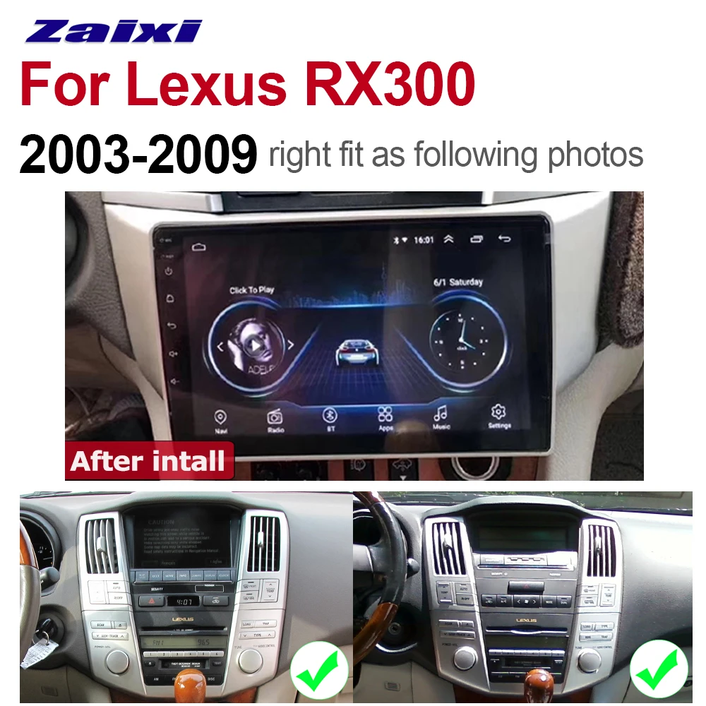 ZaiXi 9 &quotAndroid автомобильный мультимедийный GPS аудио Радио стерео для Lexus RX300 2003 ~ 2009