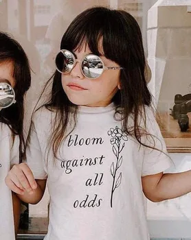 

Bloom Against All Odds Boys Girls Unisex Short Sleeve Tshirt Organic Kids T-shirts Children Fashion Top Tee Shirts Drop Shipping