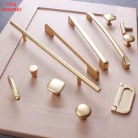 จับลิ้นชักตู้เฟอร์นิเจอร์ห้องครัวจับสําหรับตู้ KNOB ประตูลิ้นชักเฟอร์นิเจอร์ห้องครัว Pearl Golden เรียบง่ายฮาร์ดแวร์ 1