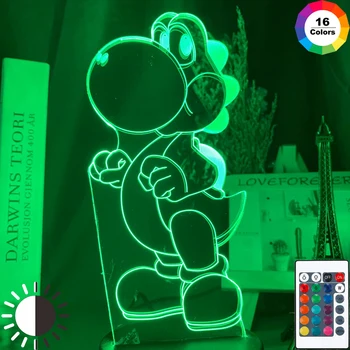 

Led 3d Night Light Game Super Mario Yoshi Figure Nightlight for Child Bedroom Decoration Color Changing Bedside Table Lamp 3d