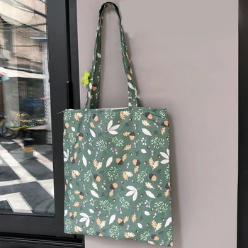 

Korean Simple Women Package Elegant Canvas Bag Handbags Japanese Literary Shoulder Bags Casual Shopping Tote Girls Handbag