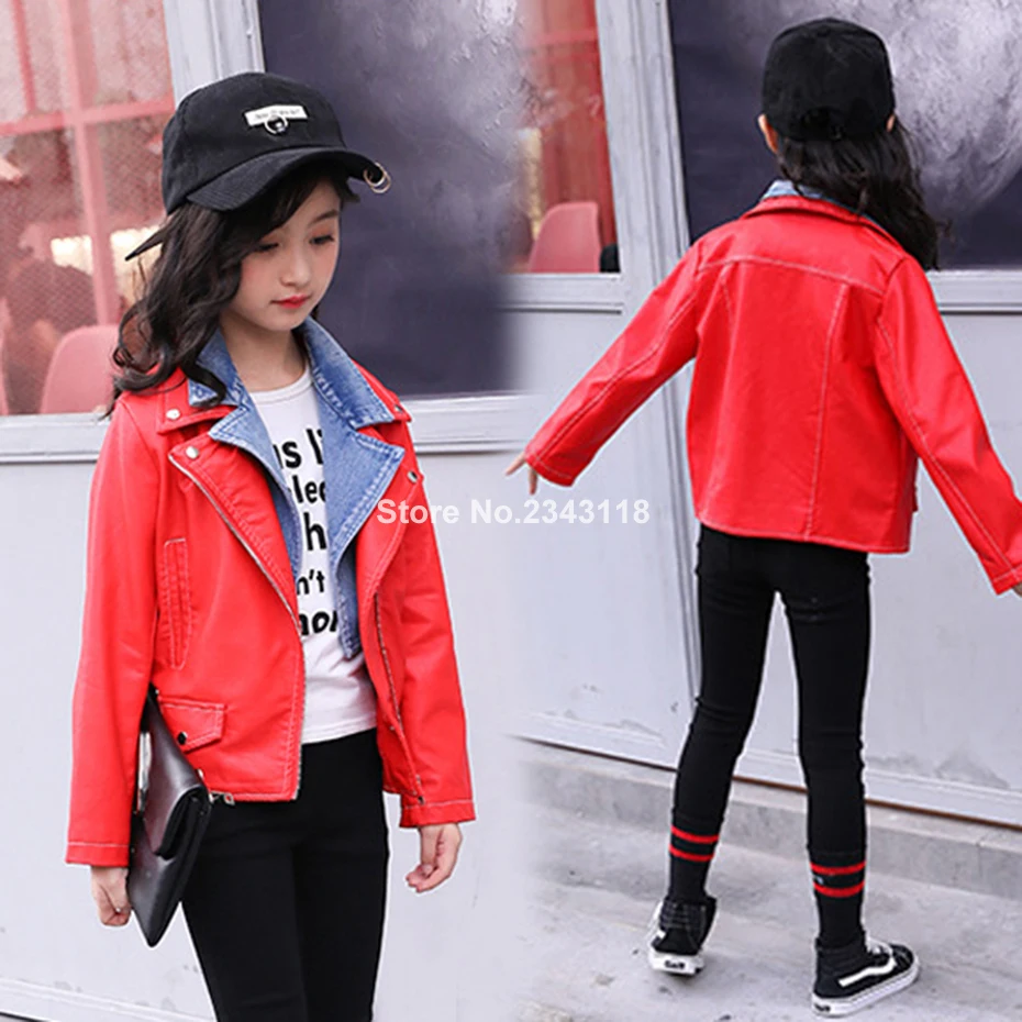 

Spring Jackets For Girls Fashion Coats For Girls Denim Pu Leather Kids Jackets Autumn Clothes For Teenage Girls 6 8 10 12 Years