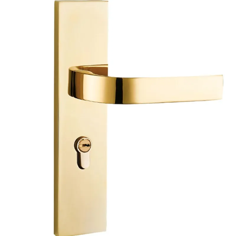 

Bedroom Door Lock With Solid Wood Nordic Indoor Simple PVD Gold Mute American Mechanical Lock Hardware Lock