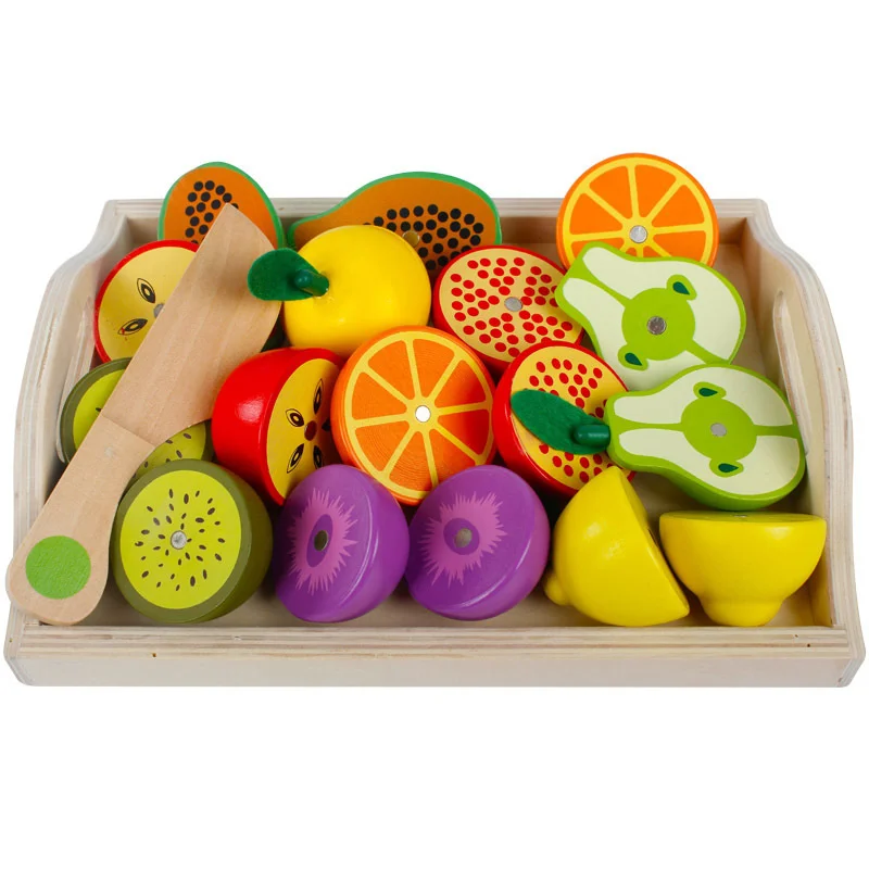 Cutting Wooden Pretend Toys Montessori Fruits and Vegetables Classic Game Simulation Kitchen Series Early Educational | Игрушки и хобби